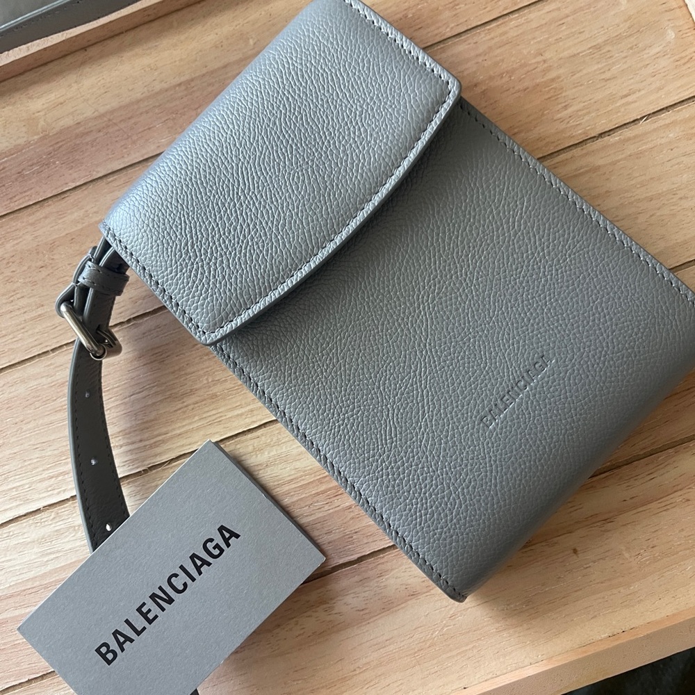 Balenciaga Gray Leather Messenger Bag